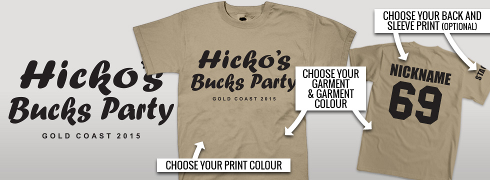 Personalised Bucks Party tshirts