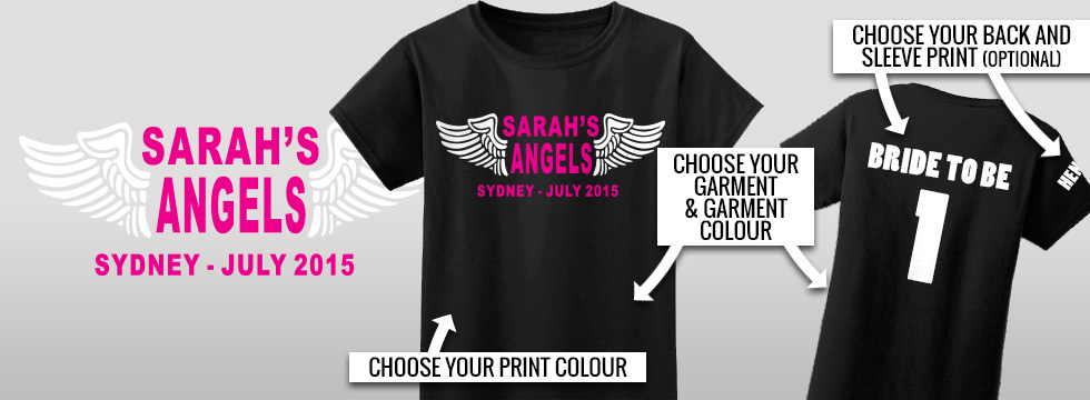 Hens Night Shirt - Angels Wings Template